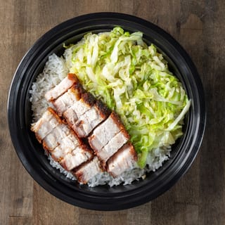 BBQ Crispy Pork Belly Over Rice