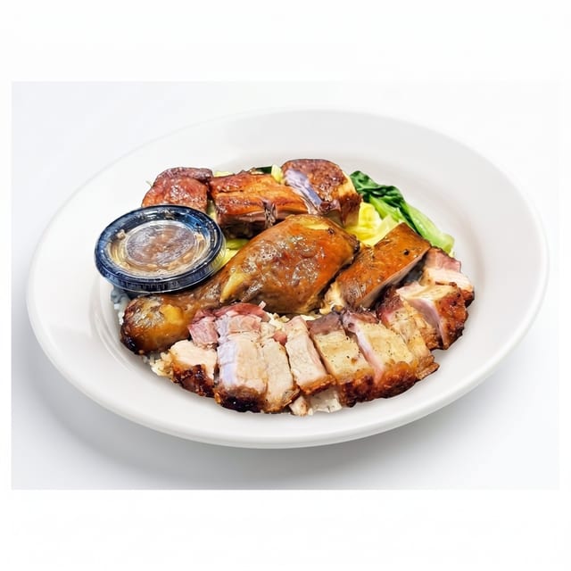 Combo BBQ Over Rice Dishes.